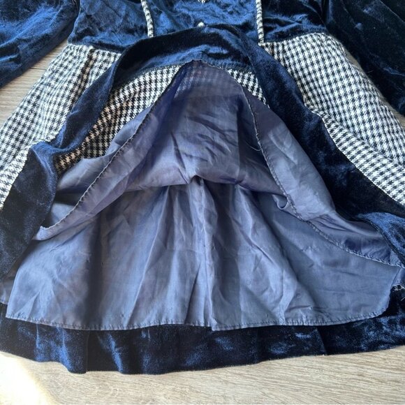 Vintage Boleiloy From Japan Velvet Plaid Ruffles Dress - Picture 9 of 15